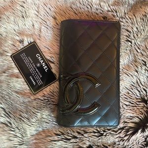 Chanel Black and Pink leather wallet